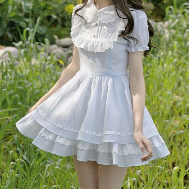 ライトブルーミニワンピース