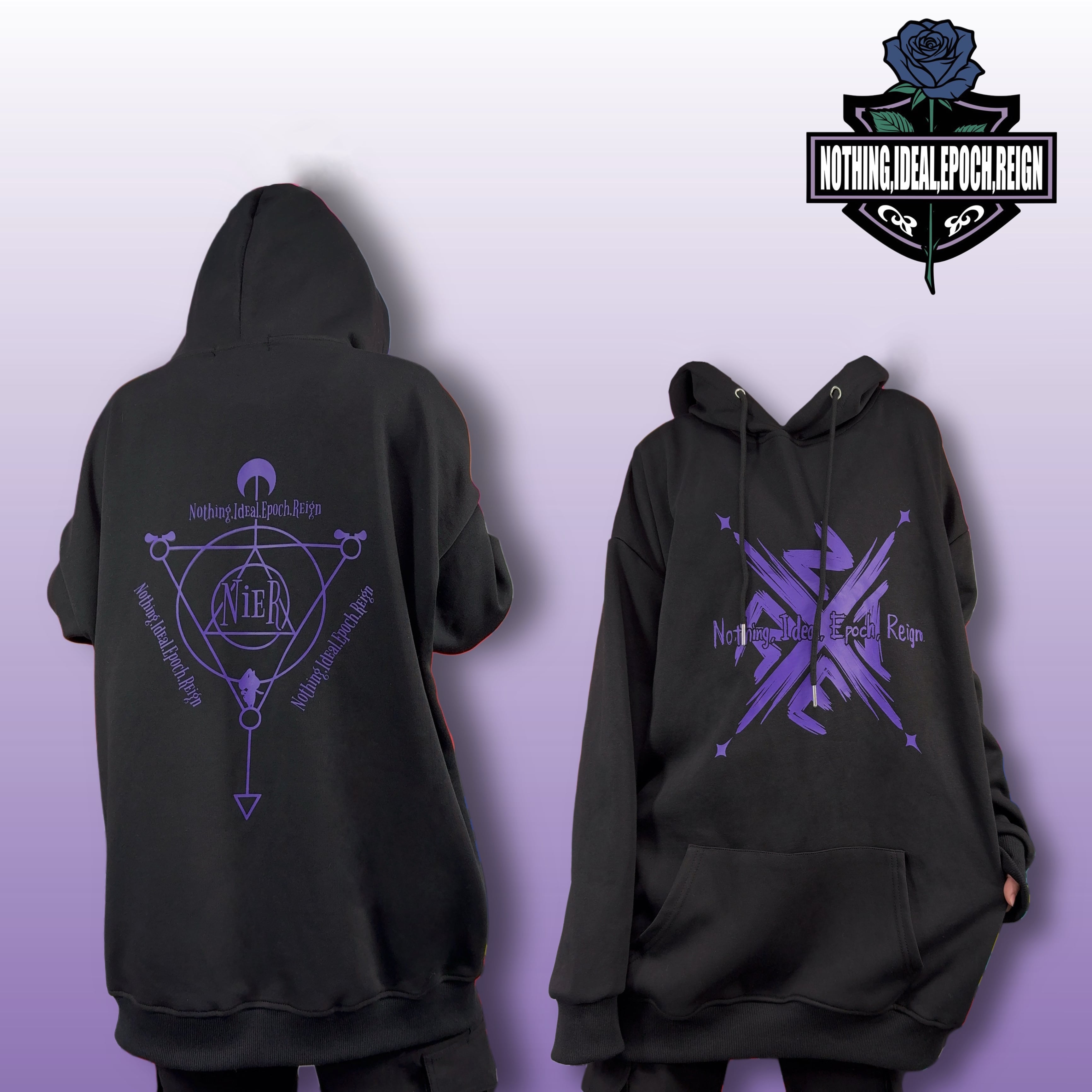 PURPLE ARCANE LOGO HOODIE | NIER CLOTHING