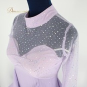 【美品 社交ダンス衣装】ワンピース ドレス prima boutique プリマブティック 紫 薄紫 パープル ライラック ラインストーン