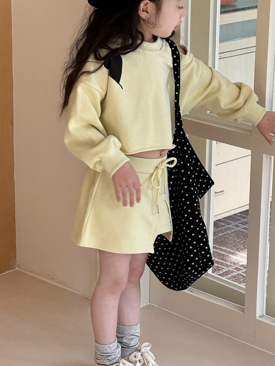 ショート丈ハートトレーナー×インパン付きミニスカート　セットアップ