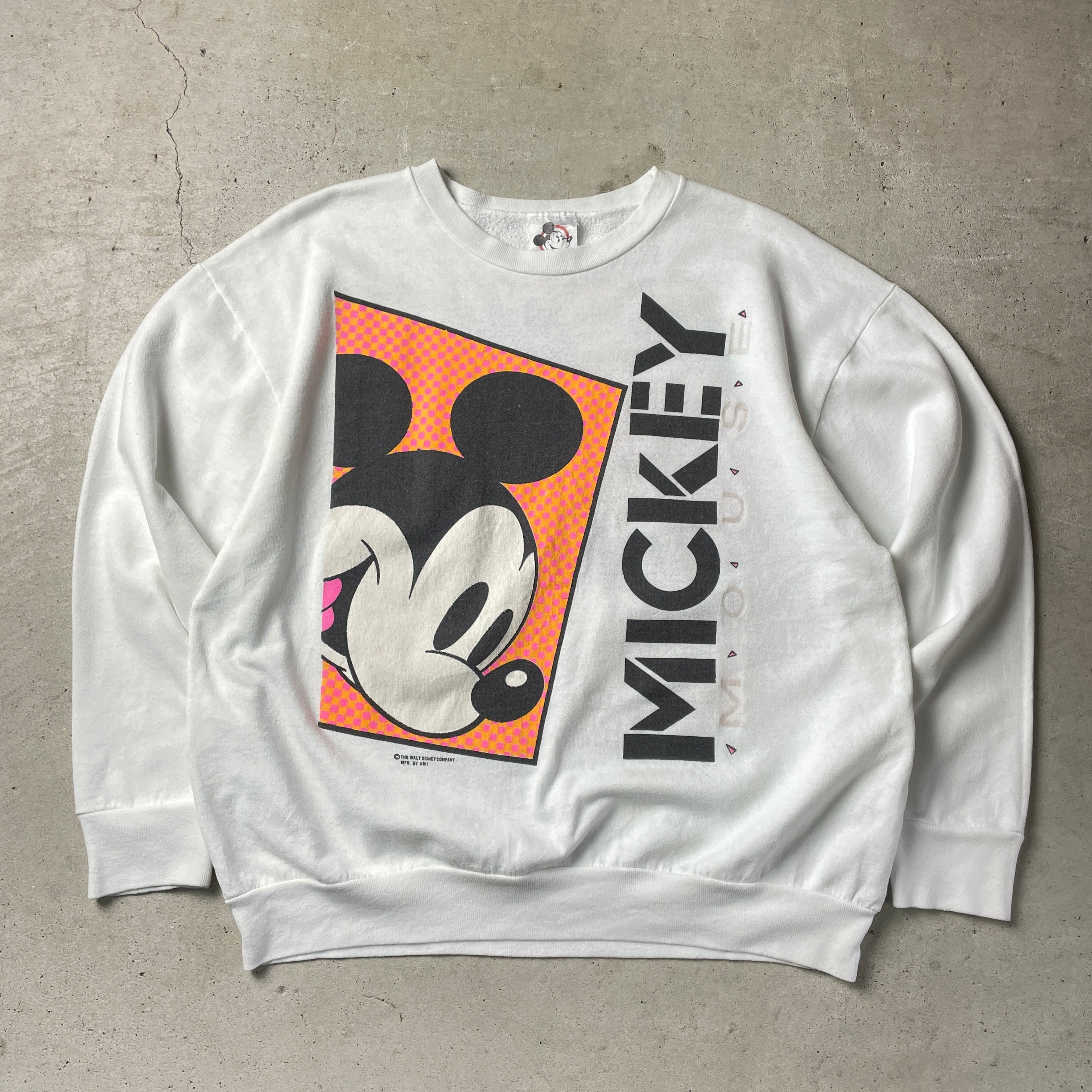 USA製 90年代 MICKEY MOUSE ミッキーマウス 両面プリント スウェット