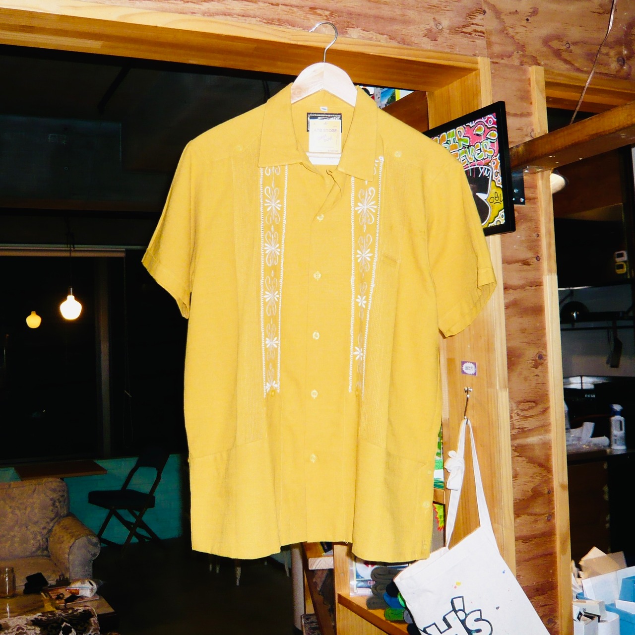 ESTRELLA STANDARD S/S REJILLADA キューバシャツ マスタード