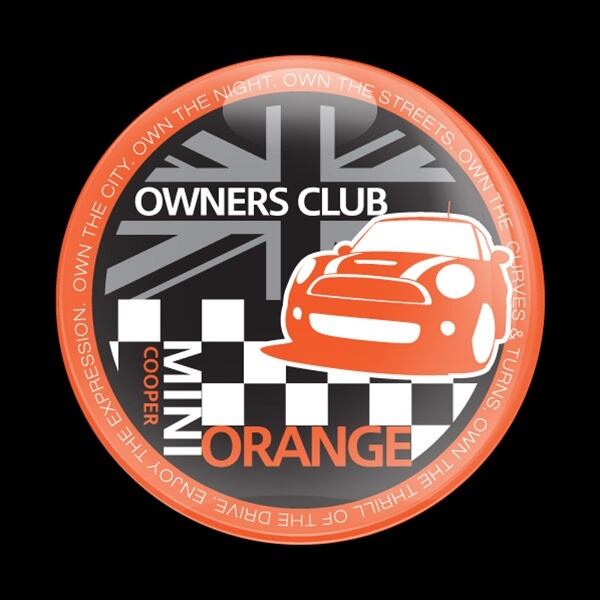 ゴーバッジ(ドーム)（CD0379 - MINI OWNERSCLUB ORANGE） - 画像1