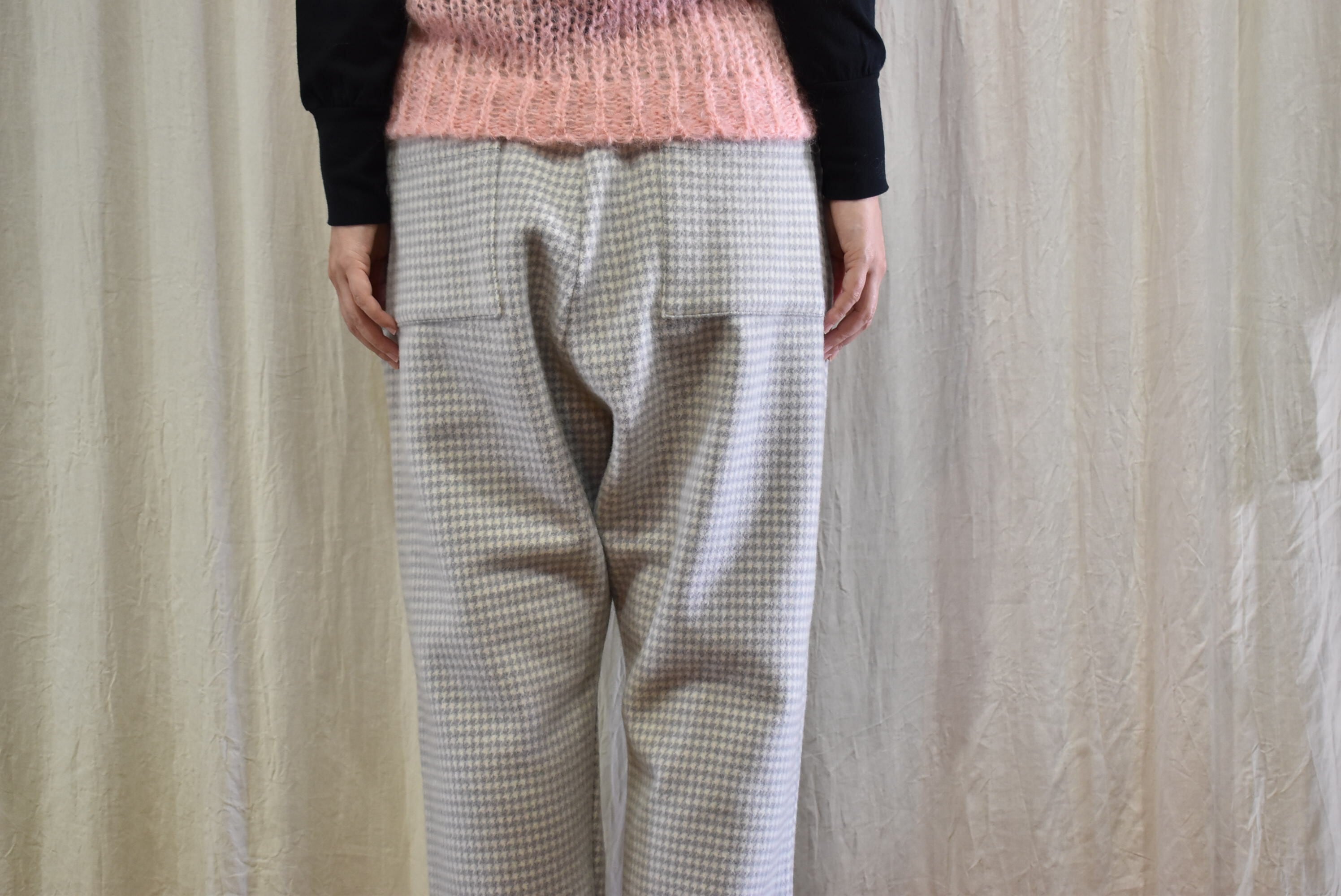 River WOOL CHECK PANTS GREY | rasikufuku