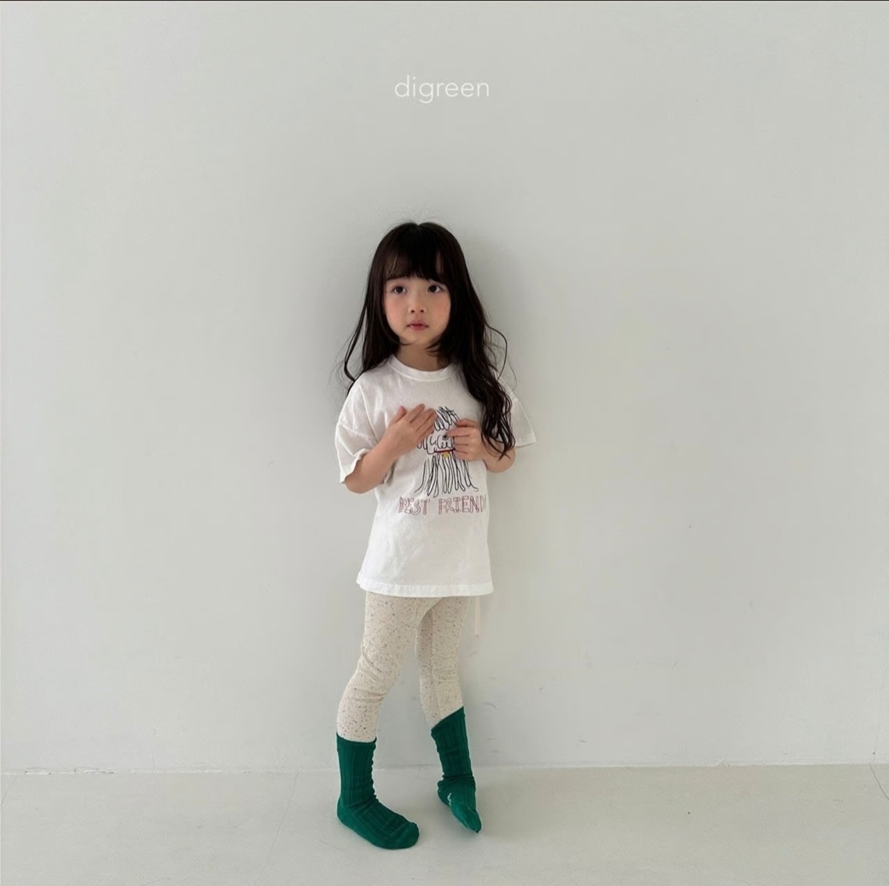 【Digreen ディグリーン】BEST FRIEND Tシャツ 85~120cm ホワイト 240516 - 4