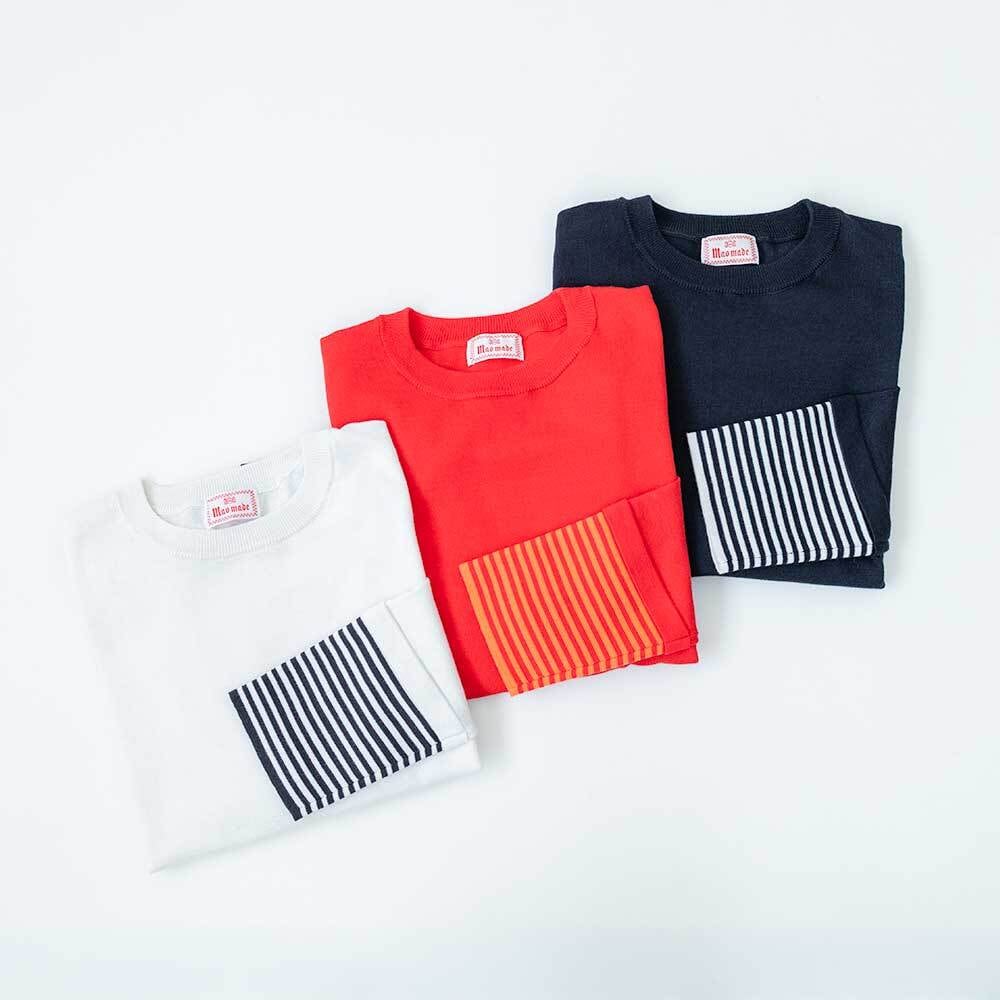 mao made CHOやわらかボーダーTEEインに着てる風プルオーバー