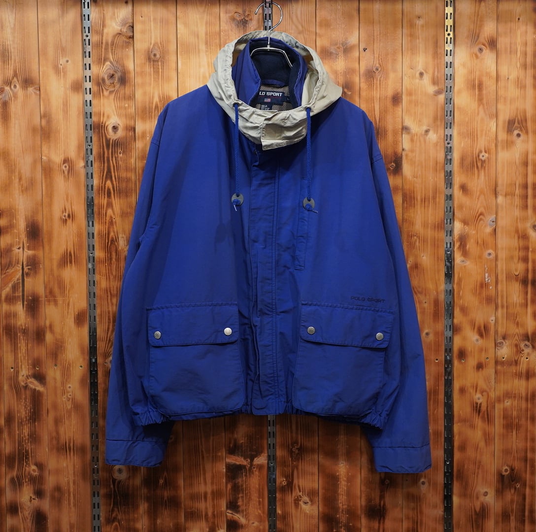 90s polosport ralphlauren コットンナイロン フィッシングジャケット L/ポロスポーツ ラルフローレン
