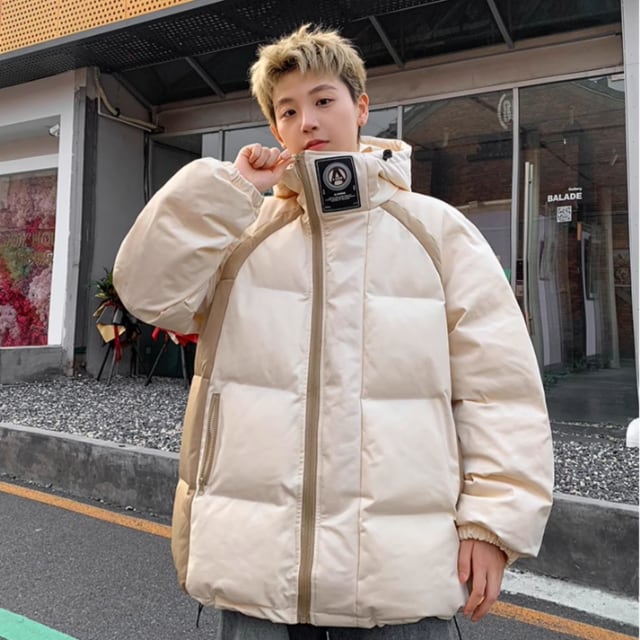 予約販売】ダウン ブルゾン ツートン バイカラー メンズ スタンド