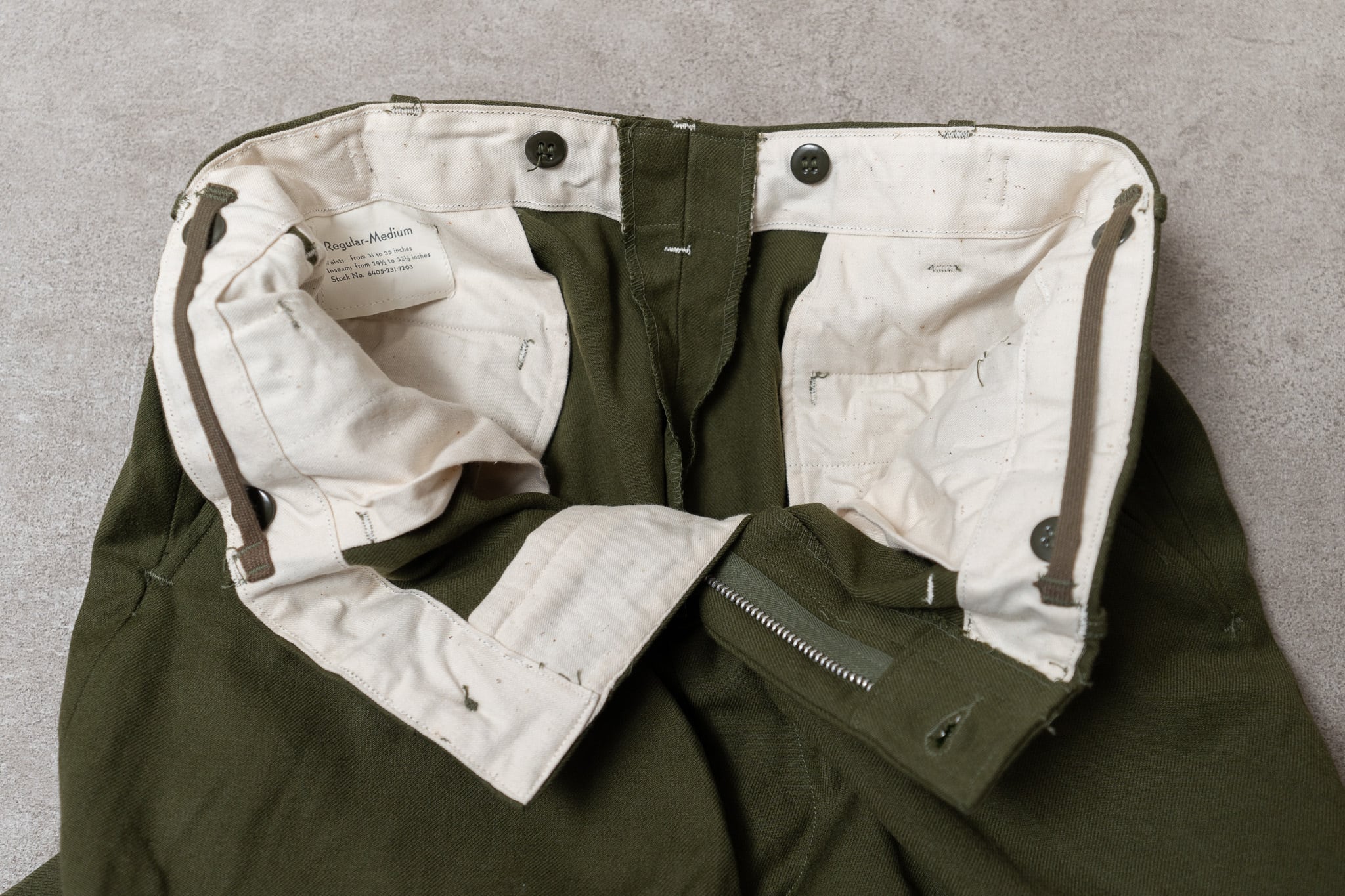 DEADSTOCKU.S.Army M Field Wool Trousers Aluminum Zipper OG