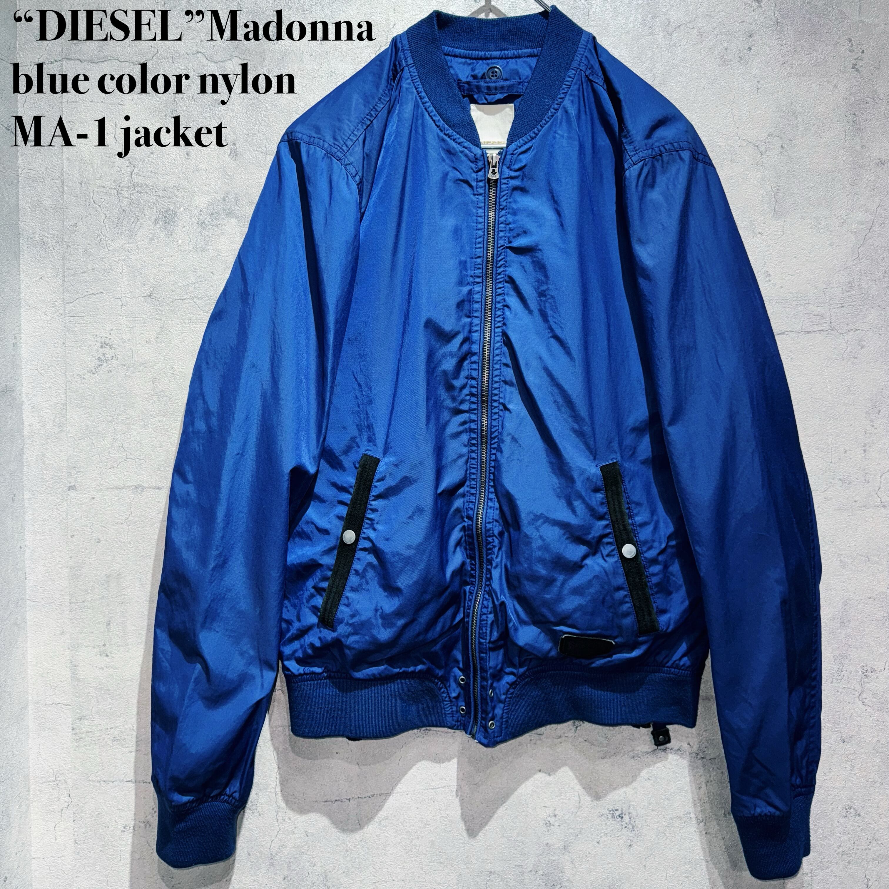 “DIESEL”Madonna blue color nylon MA-1 jacket