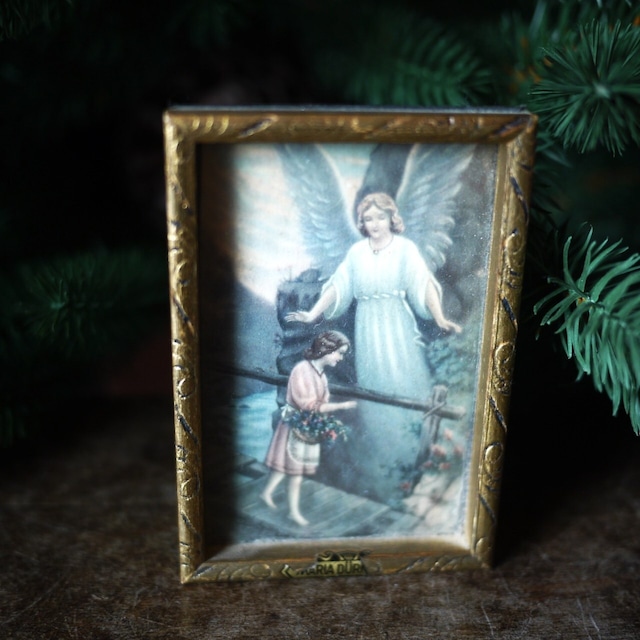 守護天使と少女の額絵　ドイツ