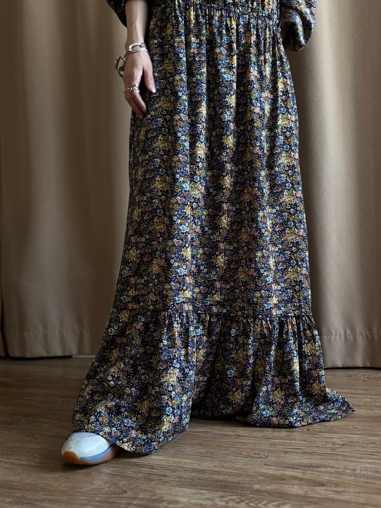 small floral pattern import maxi dress-4868-8