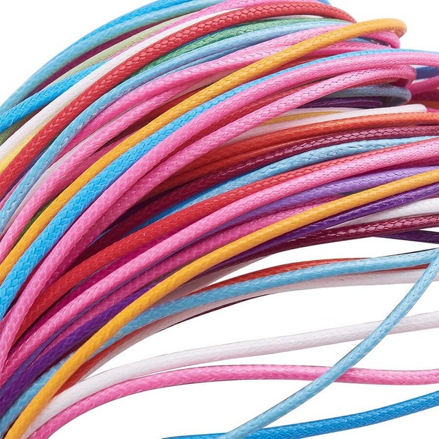 100本レザー紐 チョーカー紐，BetterJonny 45cm 1.5mmワックスコード 紐ネックレスコード チョーカー紐 金具付 ジュエリーアクセサリー レディース鎖骨チェーンDIY 材料 ペンダント用 （混合色）