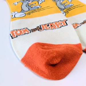 ♧【 crew socks / クルーソックス 】Tom and Jerry ( トムとジェリー ) / トムジェリ / 靴下 / フリーサイズ〚アメリカン雑貨 アメトイ〛