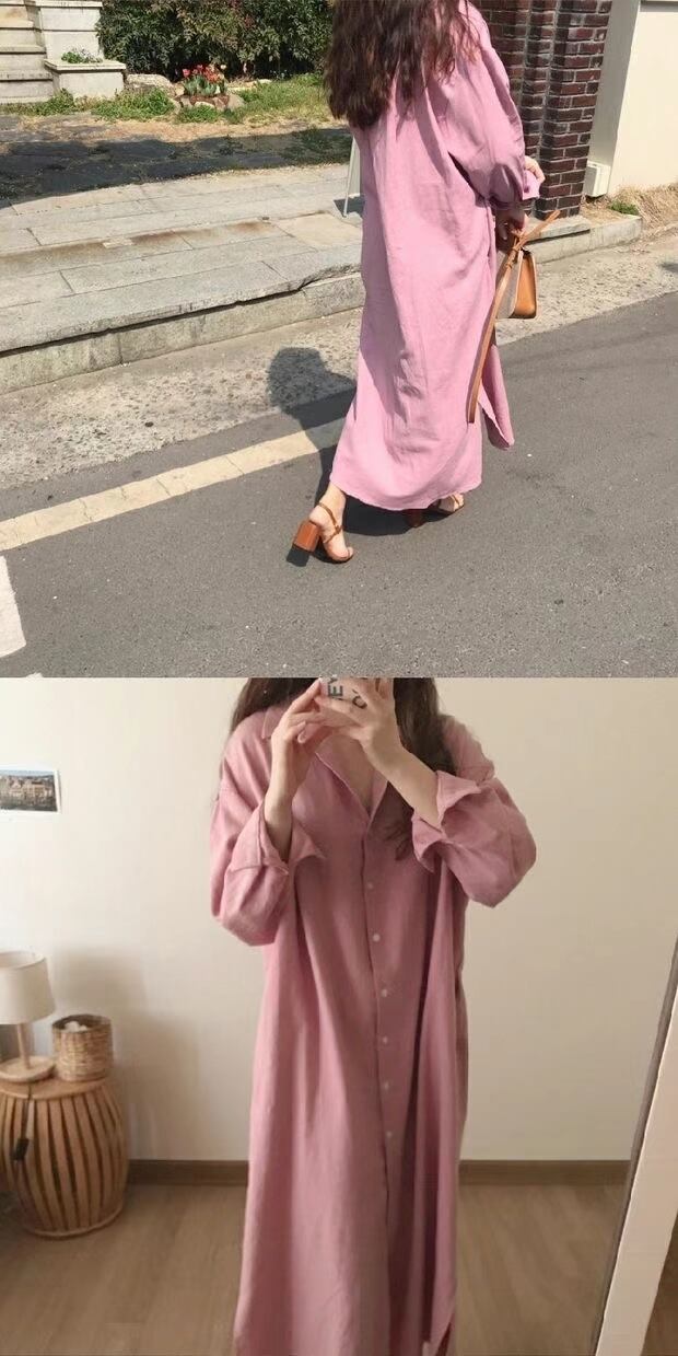 開襟シャツワンピース　　AJ22263-6698