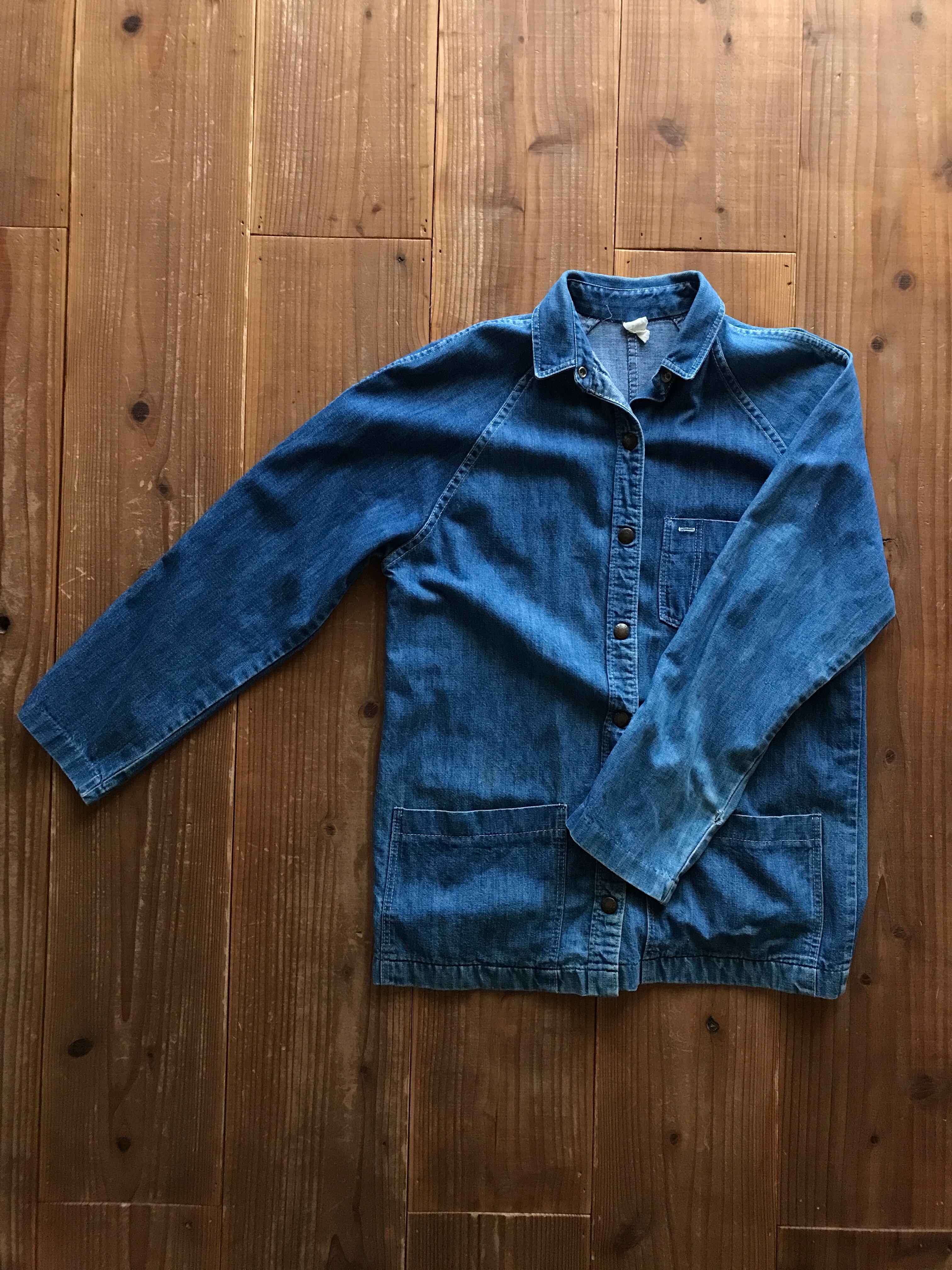 70's STUFFED JEANS デニムカバーオール ワッペン 実寸(34-36位)