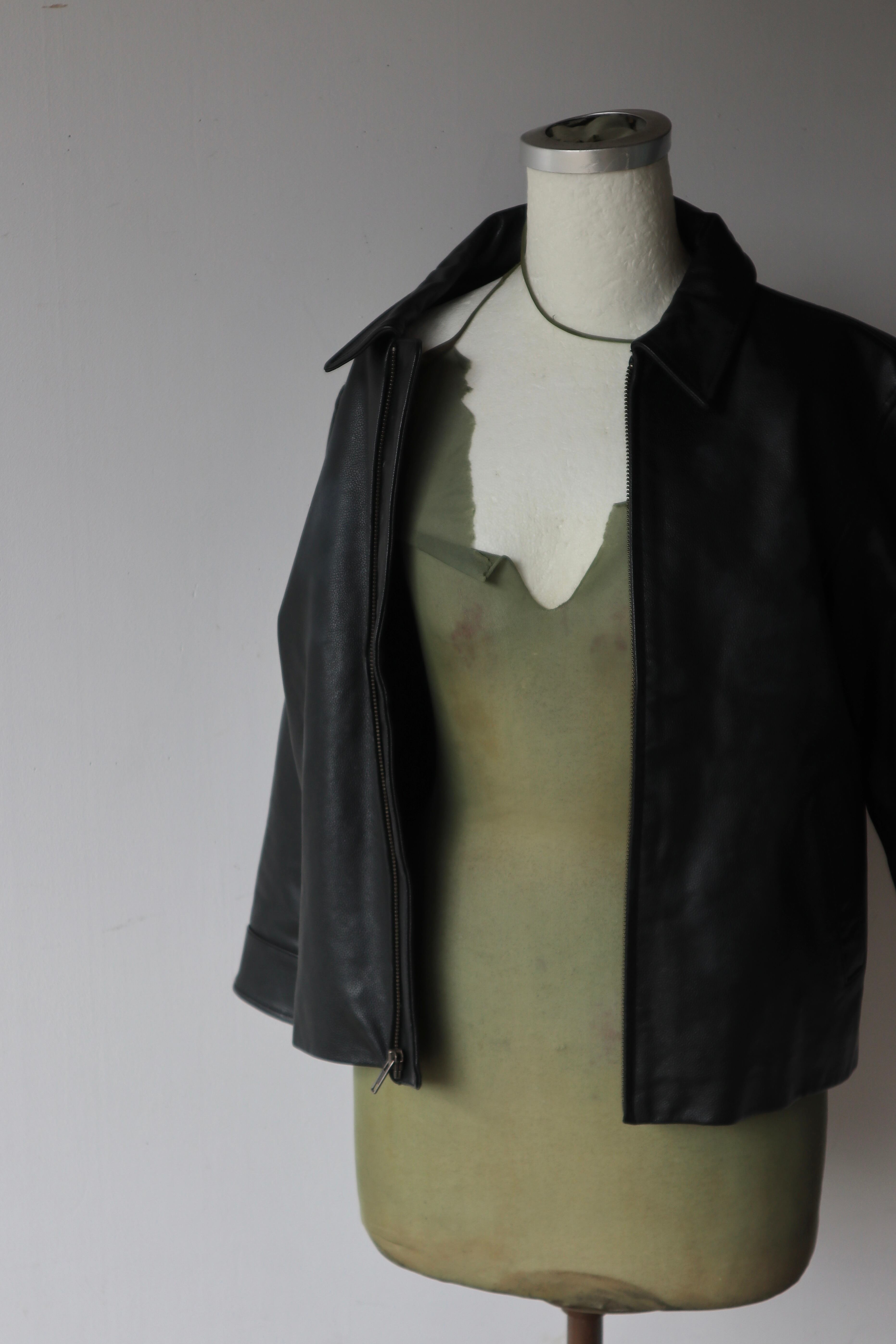 old gap leather jacket | naname vintage