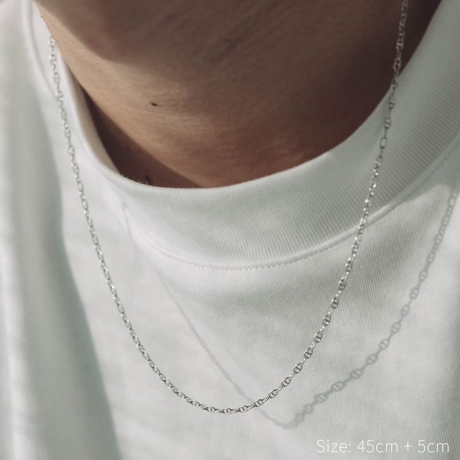 fine anchor chain necklace (silver) #n84 | garcia fine anchor chain necklace (silver) #n84 | garcia