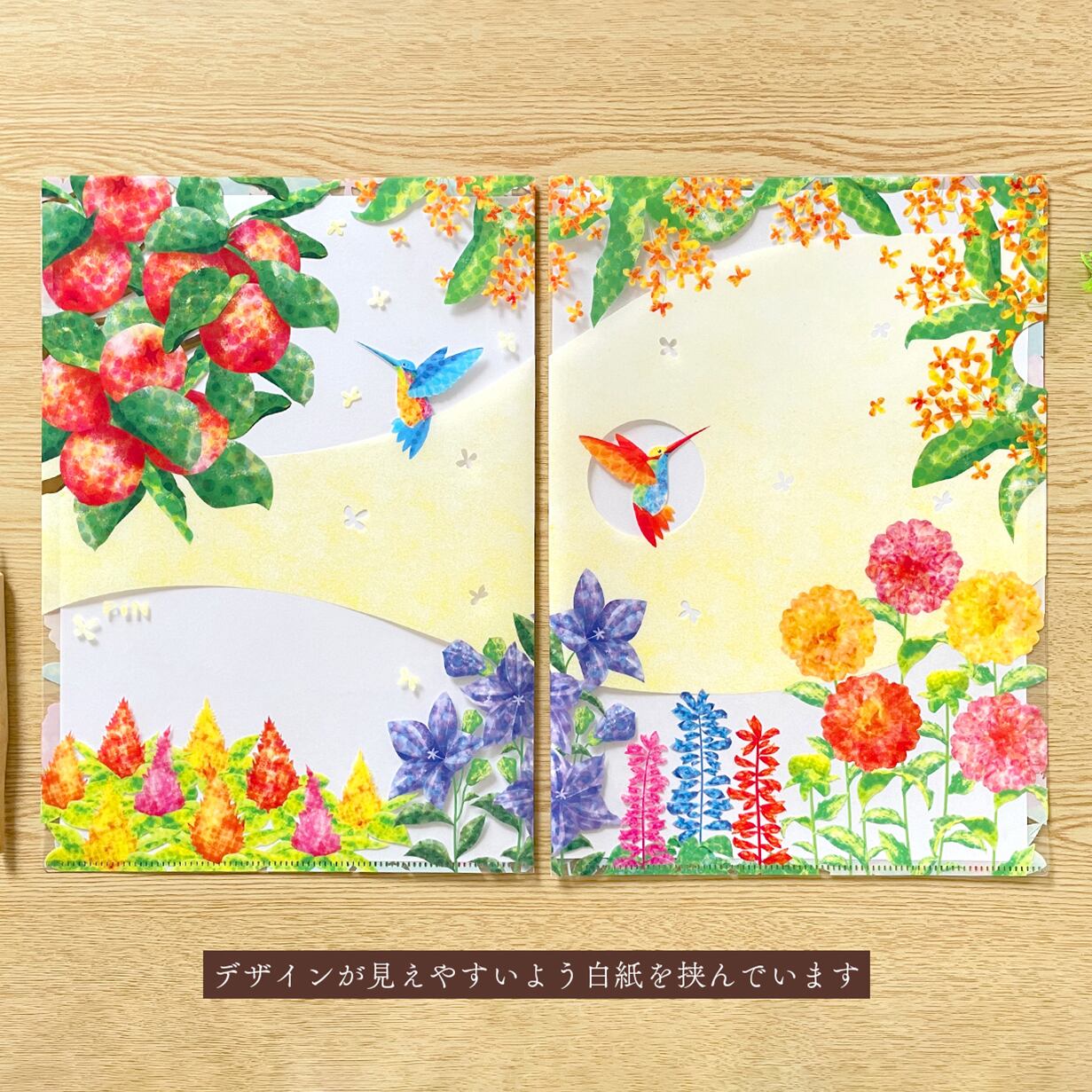 クリアファイル　花柄　新品未使用 MIDORI（ミドリ） 3ポケットクリアホルダー 花柄 A5 文房具 文具