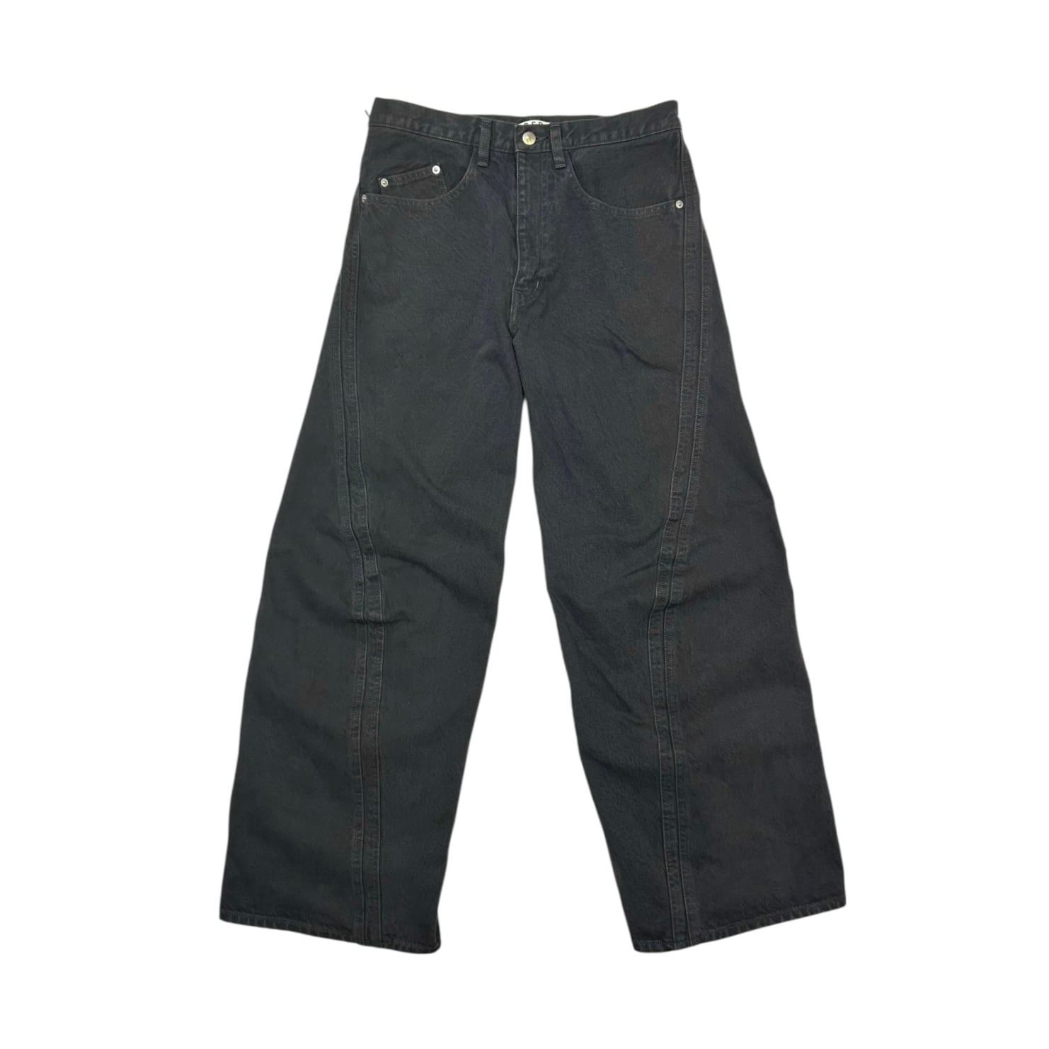 【NVRFRGT】3D TWISTED WIDE LEG JEANS(DARK GRAY)〈国内送料無料〉