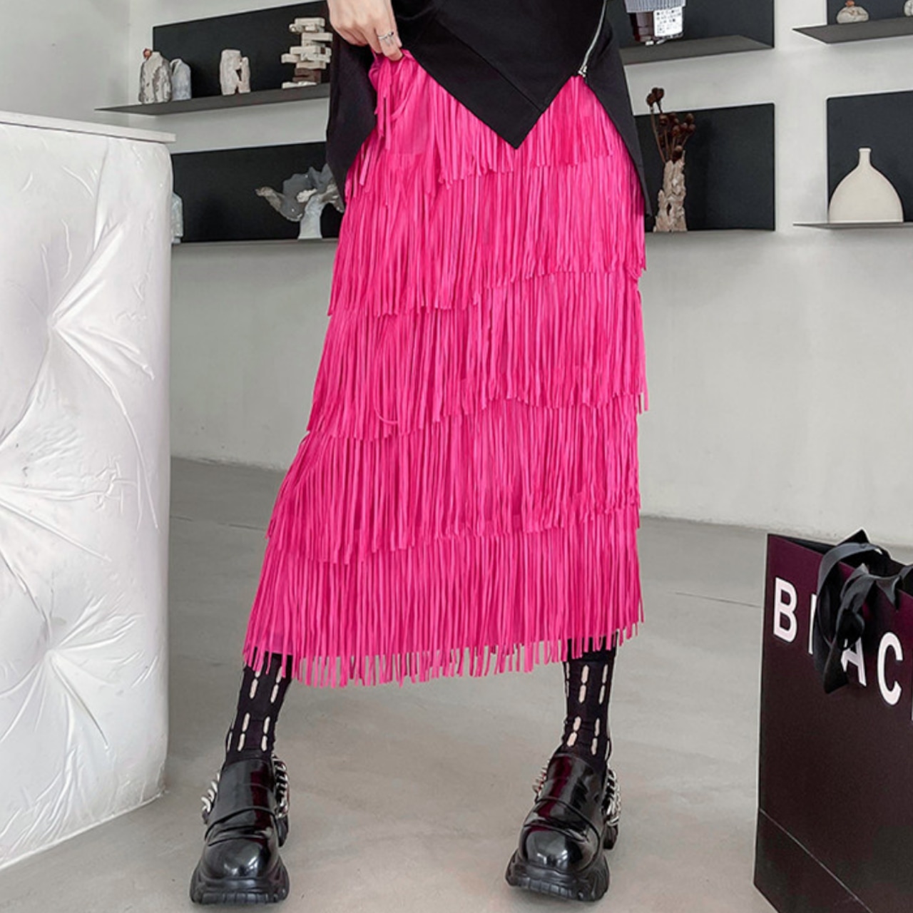 Tassel A-line skirt (ME440)