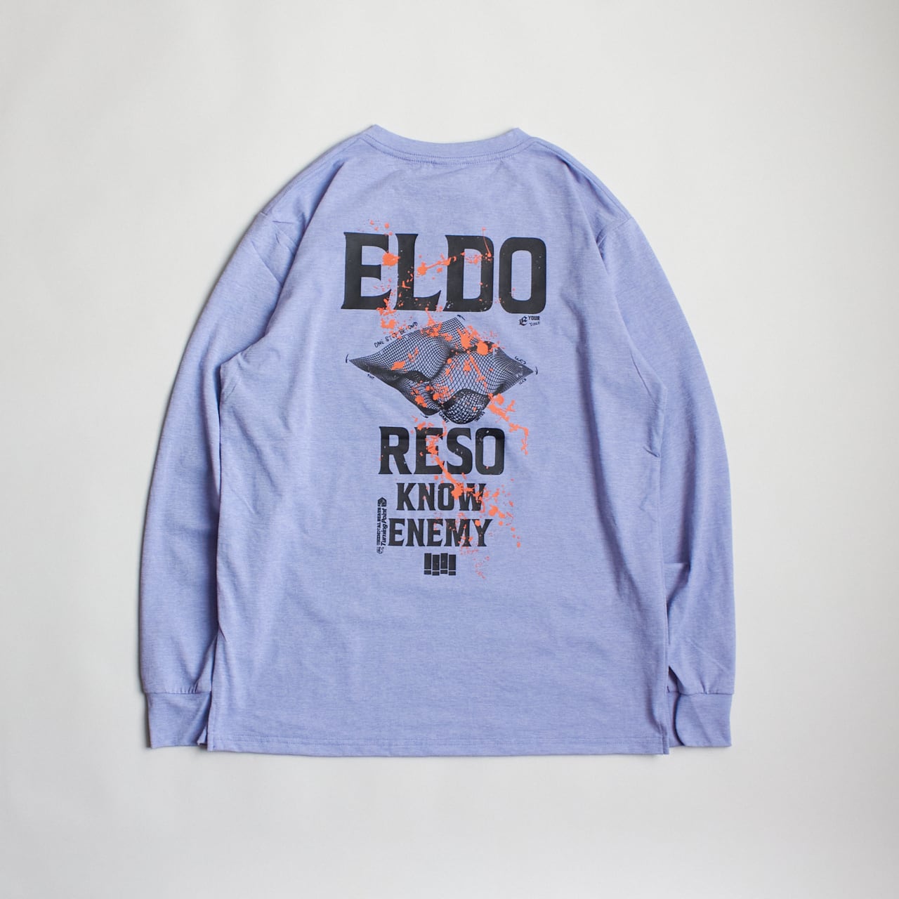 ELDORESO(エルドレッソ)Splashes Long Tee -Lavender メンズレディースロングスリーブTシャツ長袖