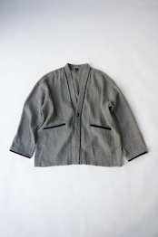 【suie】Linen silk lightweight gown/リネンシルクガウン(千鳥ブラック)