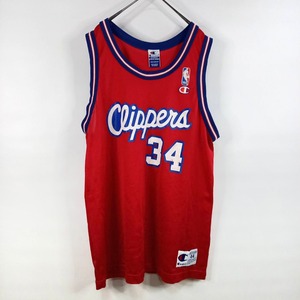 90s　メキシコ製　チャンピオン　タンクトップ　ゲームシャツ　バスケ　レッド　L