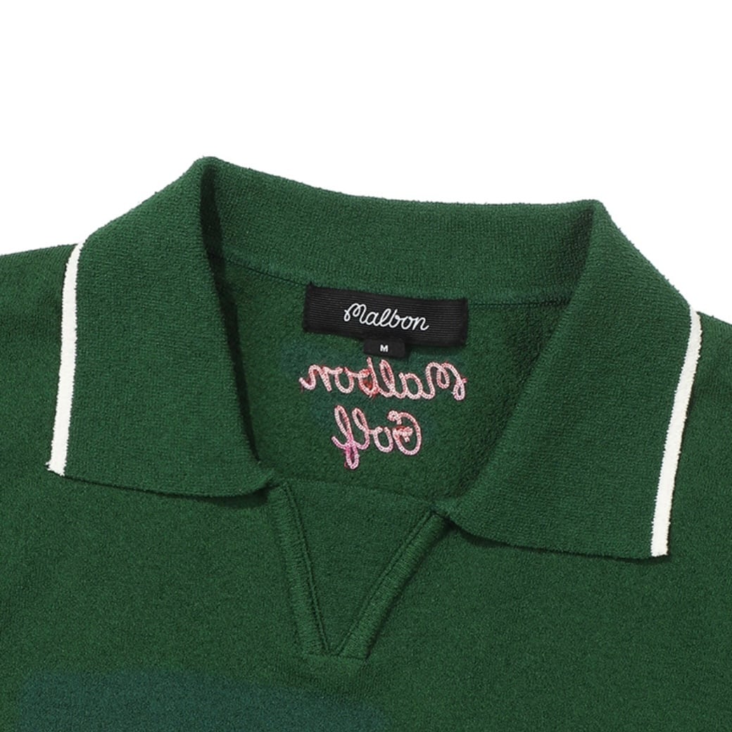Malbon golf] Malbon Script Polo knit T-shirt GREEN (WOMAN) 正規品 ...