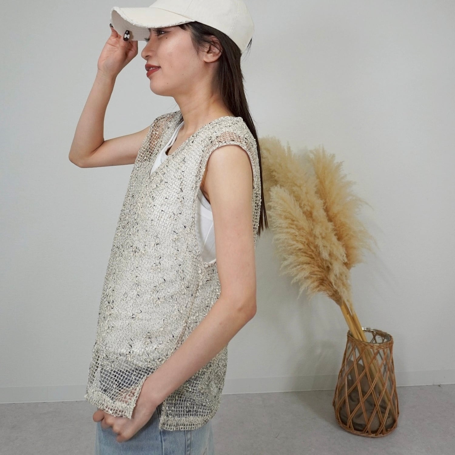 ネップメッシュVネックベスト 5672495 (0331) | gossara(ゴサラ)