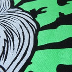 Tシャツ　アマビエ 海獣　シルクスクリーン印刷　蛍光グリーン