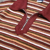 half zip design border knit polo