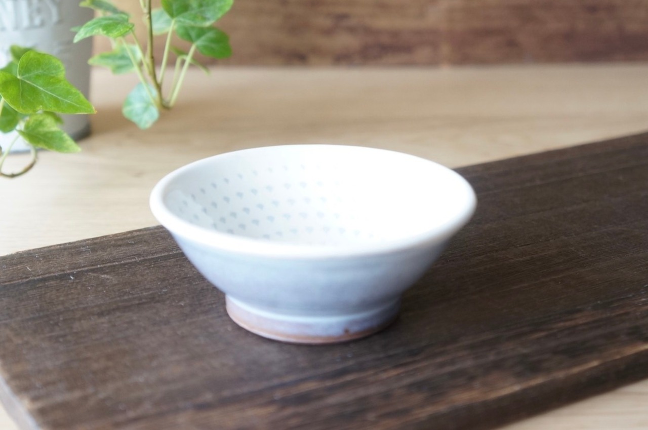 小石原焼  福嶋製陶  かわいい豆鉢  グレーとびかんな　② ［18-511］