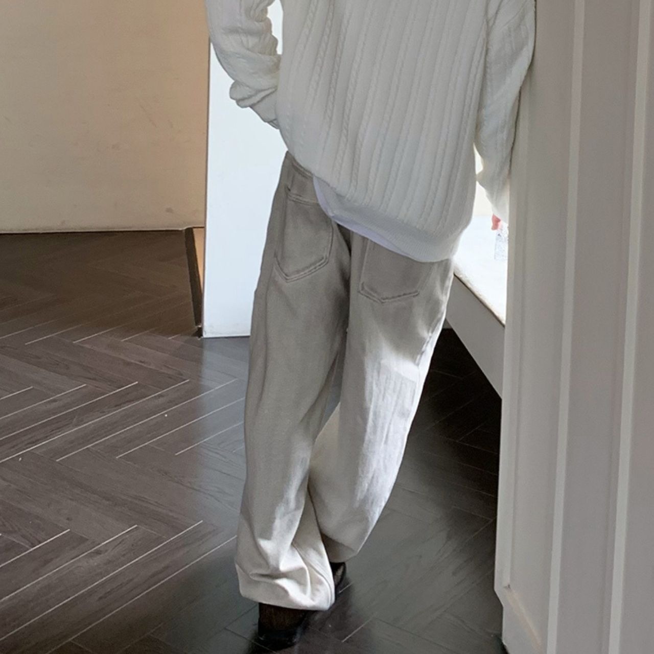 ストリートストレートレッグインクウォッシュデニム　1124