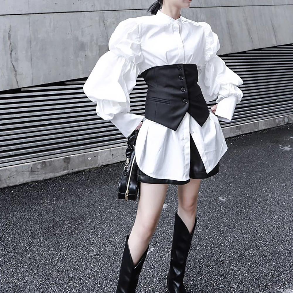 コルセットベルト ビスチェ ボタンベスト フロントボタンコルセット