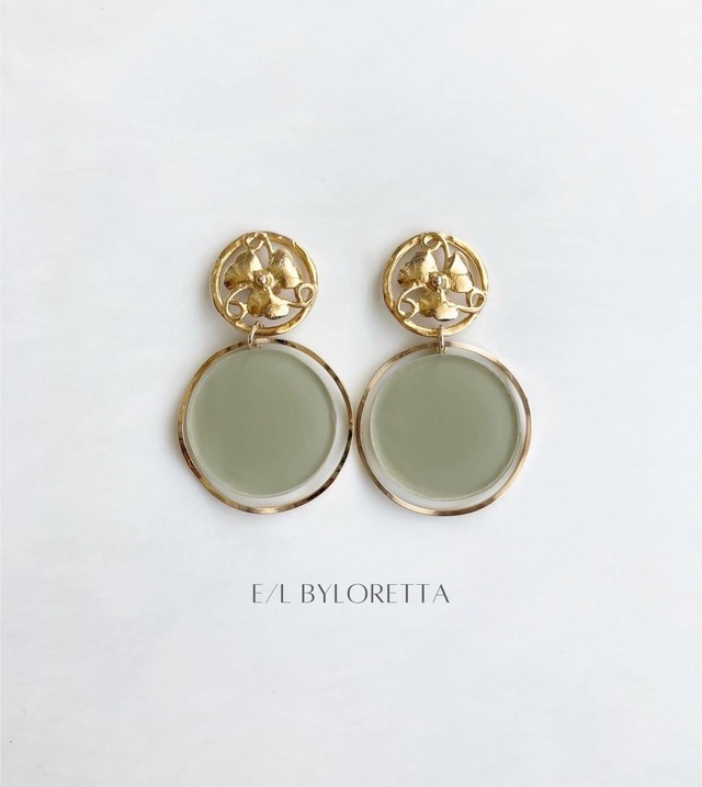 bloom【ブルーム】  No.1(Olive) - pierce/earring  [cc]