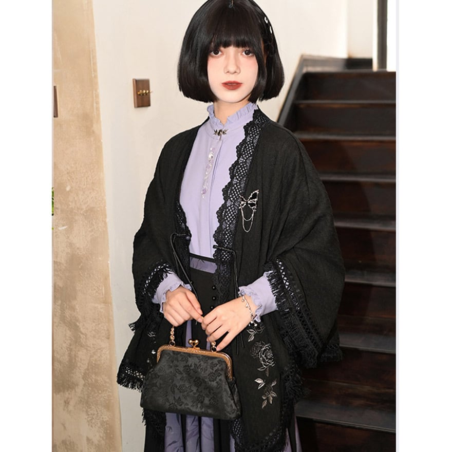 チャイナ風 中華系 チャイナ風服 古怪舎 ショール ポンチョ 羽織り