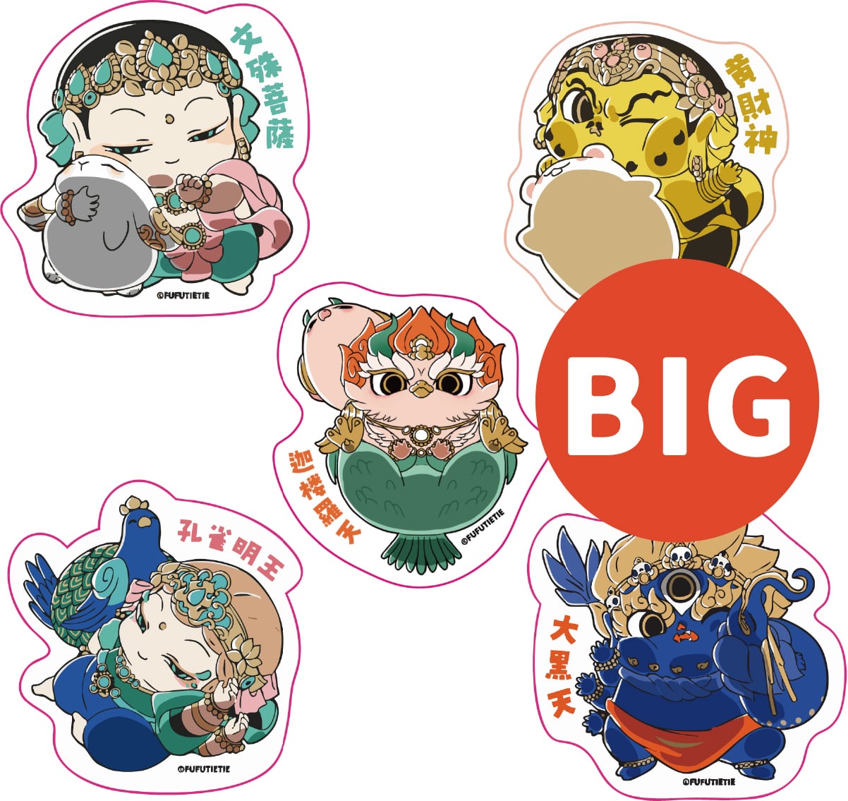 KOKOROBI】クリアステッカーセット BIG / 5枚入り | FUFUTIETIE