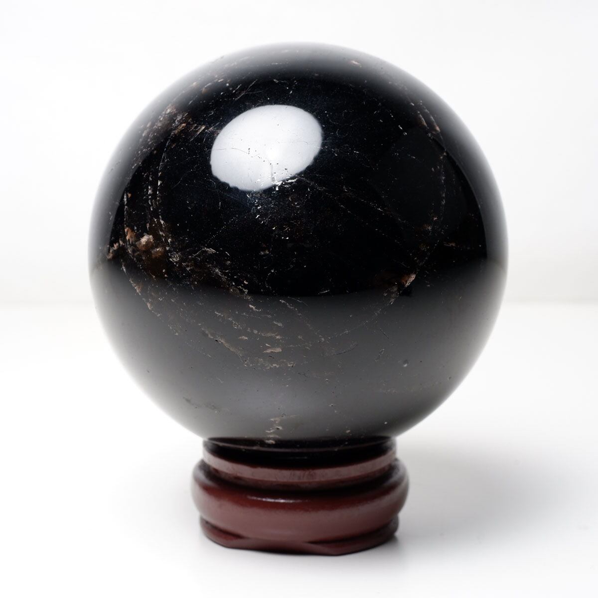 モリオン 1.5Kg 丸玉 105mm 黒水晶 丸玉 スフィア 一点物 151-8573
