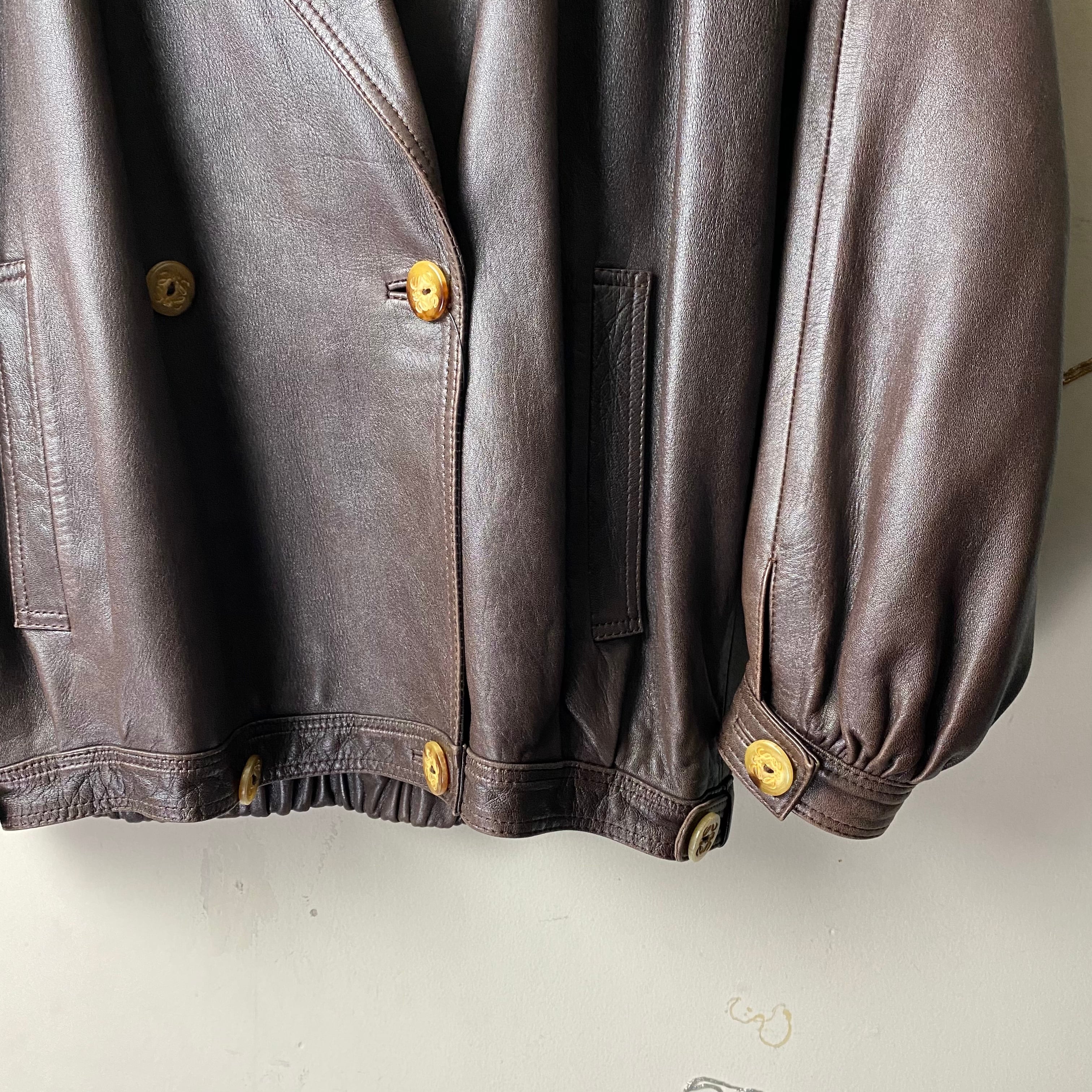 vintage LOEWE dark brown leather jacket | NOIR ONLINE