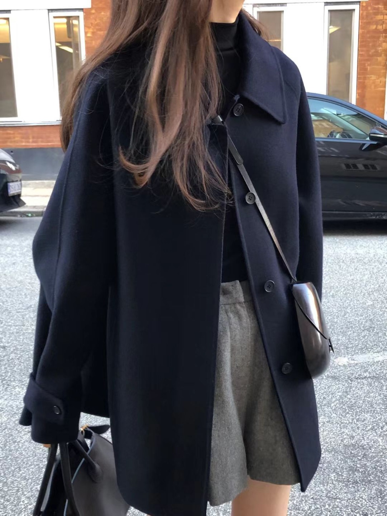 (OUNCE) cashmere half handmade coat / 2color