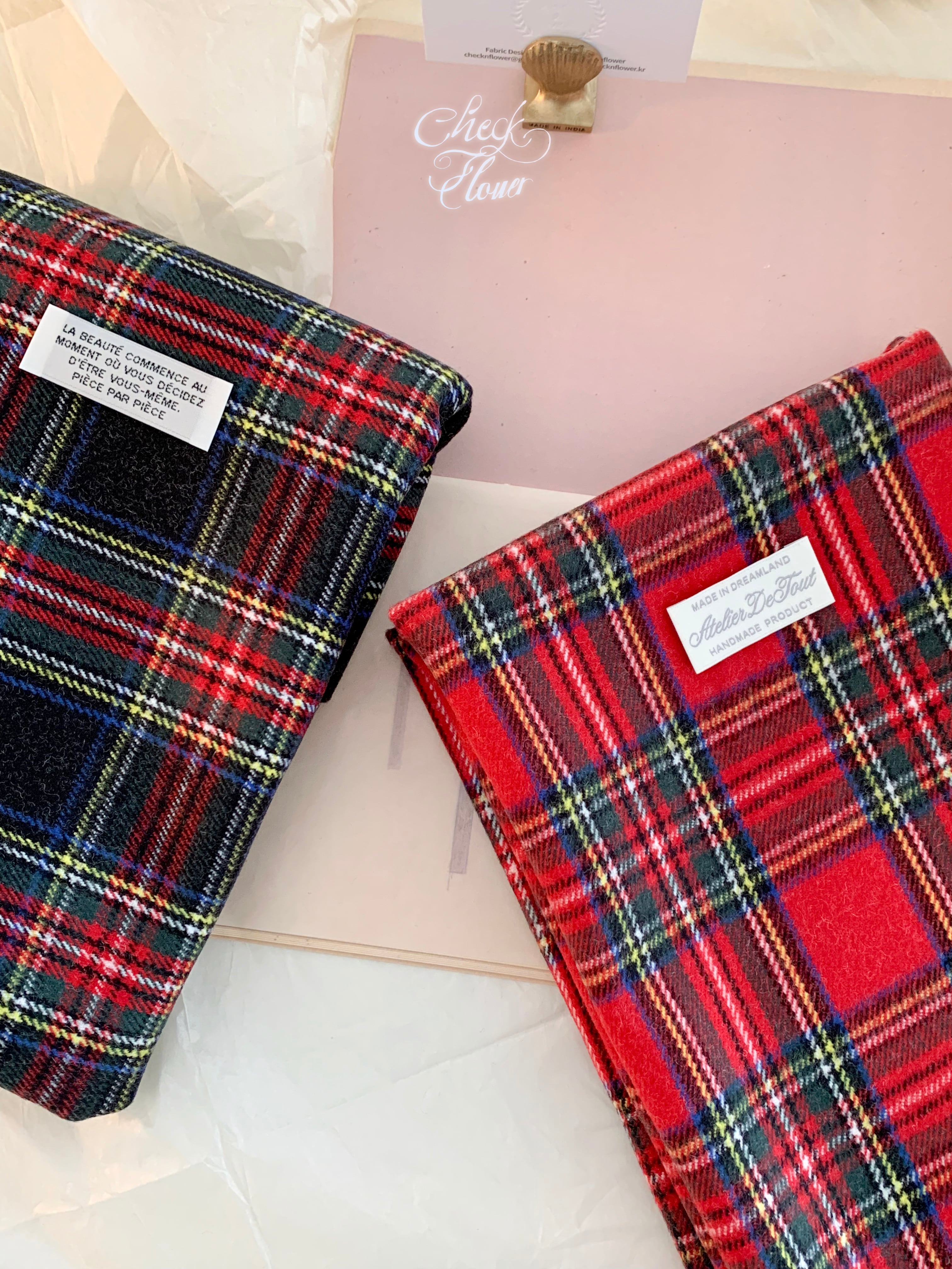 【即納】スコットランドのクリスマスチェック 起毛生地24FW