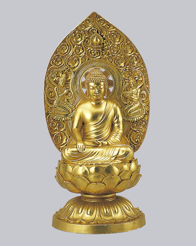 阿閃如来 金箔仕上 長田晴山作