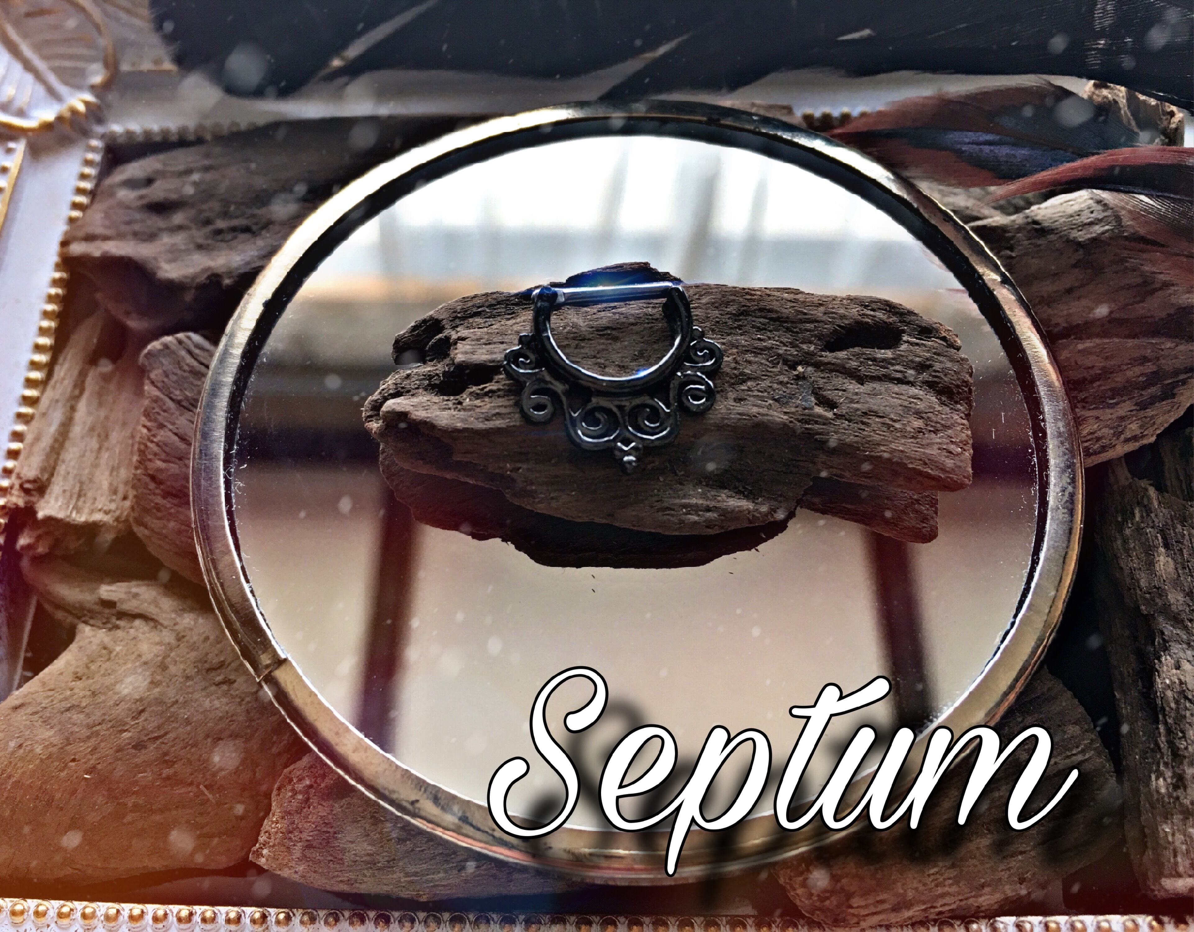 セプタム ヘリックス 軟骨 フープ ボディピアス ブラック