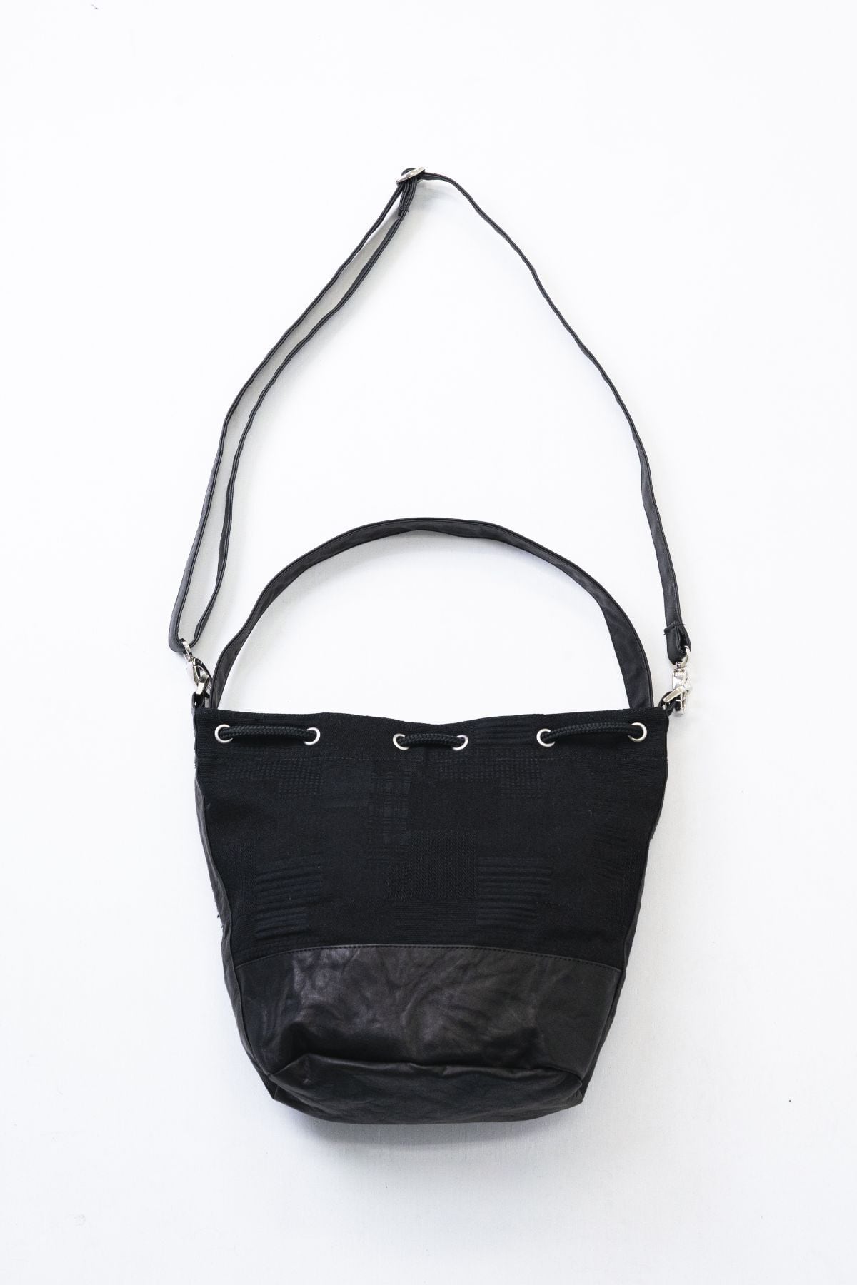 巾着デニムバッグ-MIMI-【岡山産刺繍デニム×刺子ジャガードデニム