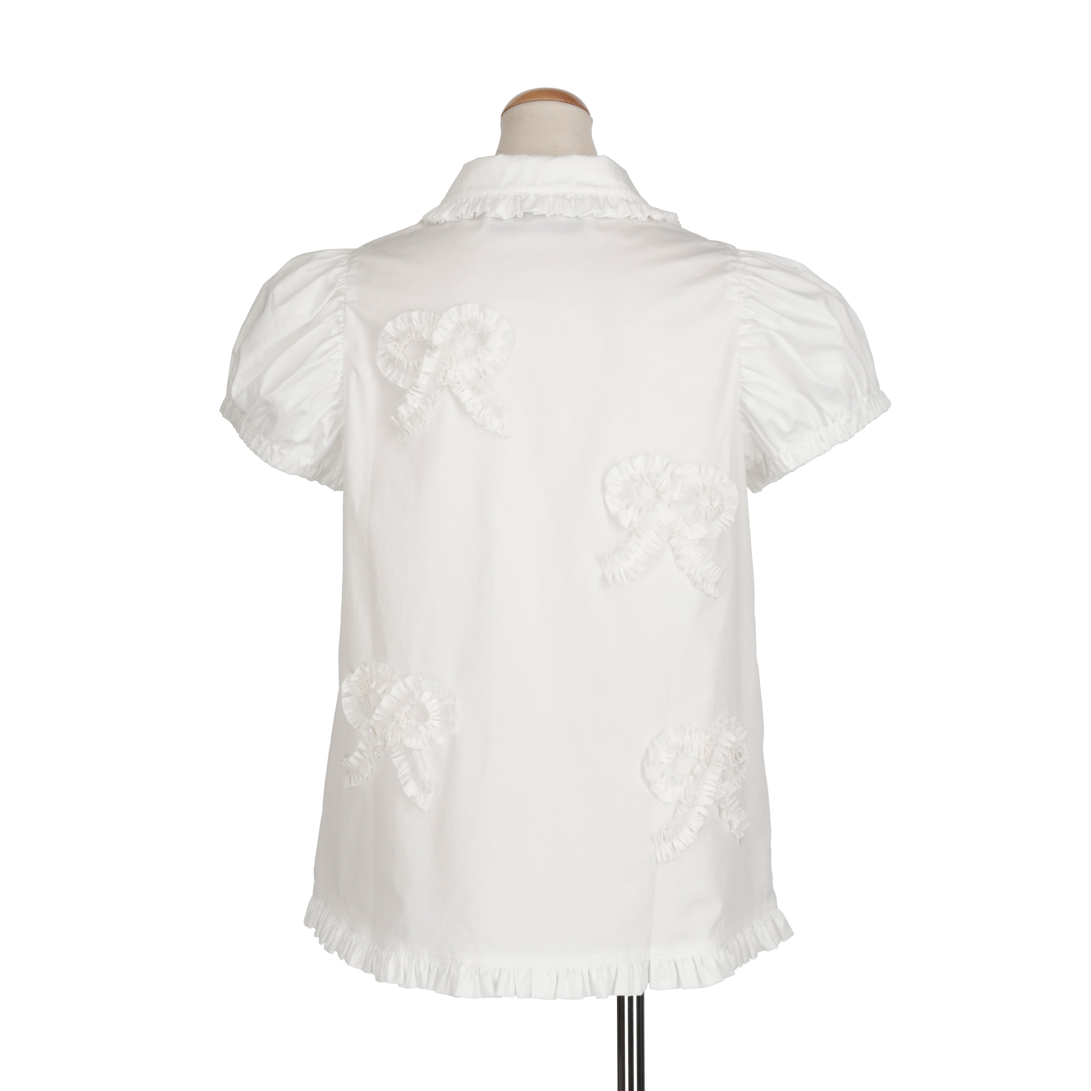 リボンデコレーションブラウス　WHITE