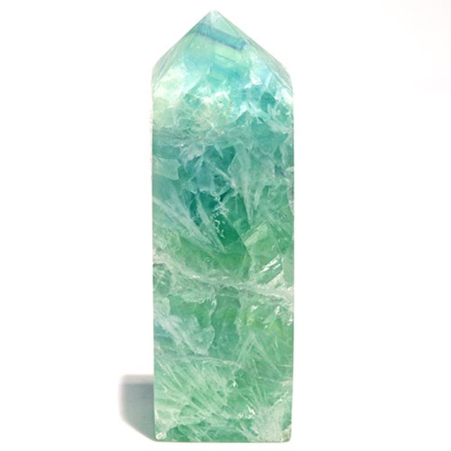 〔D449-3〕エンジェルフェザーフローライト ポイン オベリスク 置物 Angel Feather Fluorite