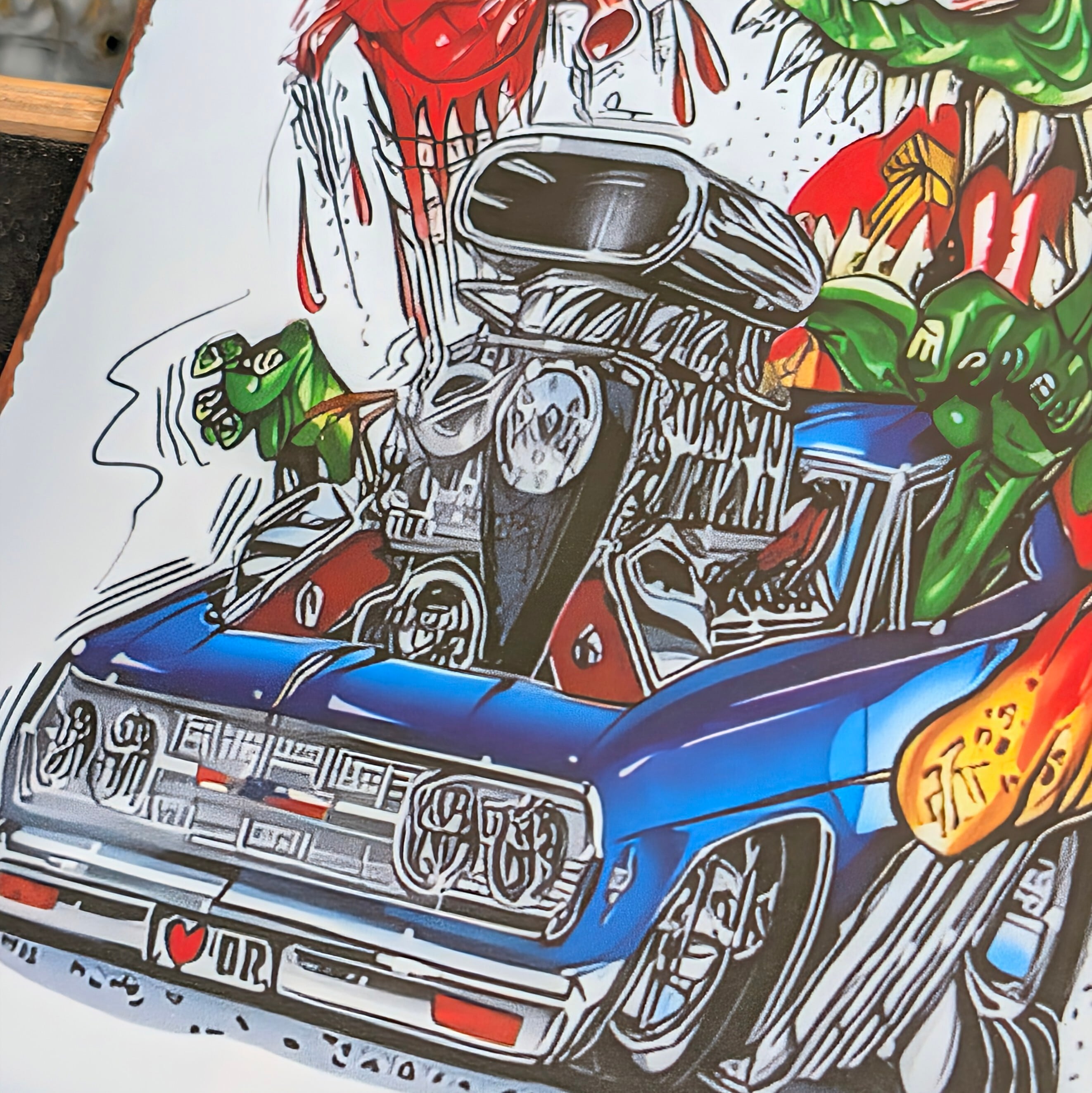 送料無料!ちょうどいいブリキ看板 【 RAT FINK ( ラットフィンク ) 】 『 CHEVELLE Guts! By... CHEVY 』METAL SIGN / メタルサイン / ブリキ看板 / サインボード / ビンテージ加工〚アメリカン雑貨 アメトイ〛