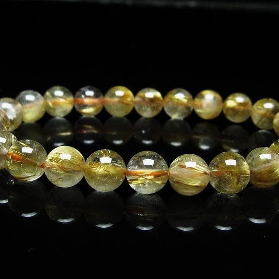 ルチルクォーツ ブレスレット 8mm タイチンルチルクォーツ タイチンルチル 一点物 メール便可 [M便 1/10] 111-49114