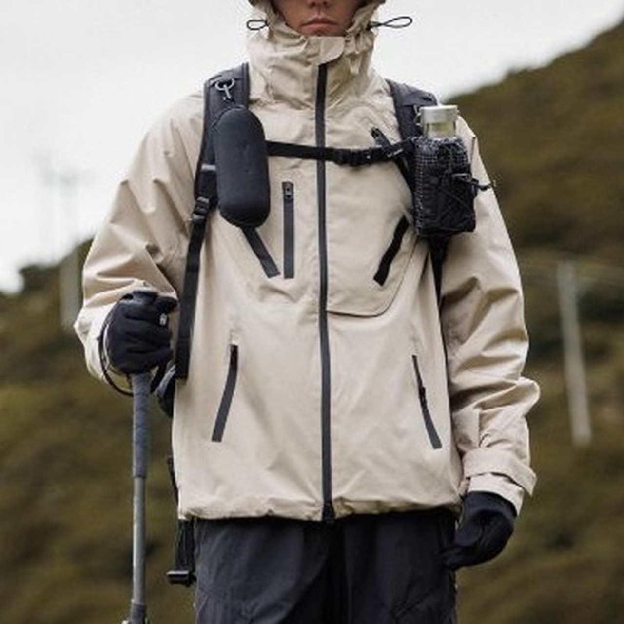 Hooded Full Zip-Up Long Sleeve Regular Fit Jacket ◇H0628